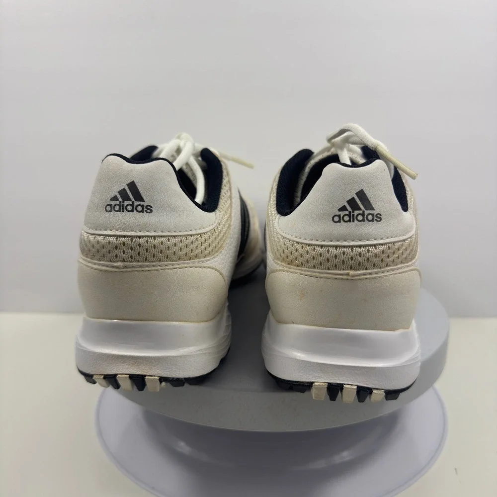 Adidas Traxion Golf Shoes White Gray Spikeless Lace Up Athletic Mens 7.5‎